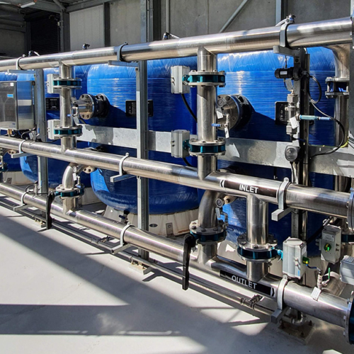 Media filtration systems installed at a ground water treatment plant in Sydney
