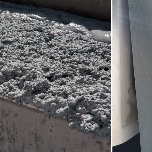 DAF sludge from metal removal process before and after dewatering in a filter press
