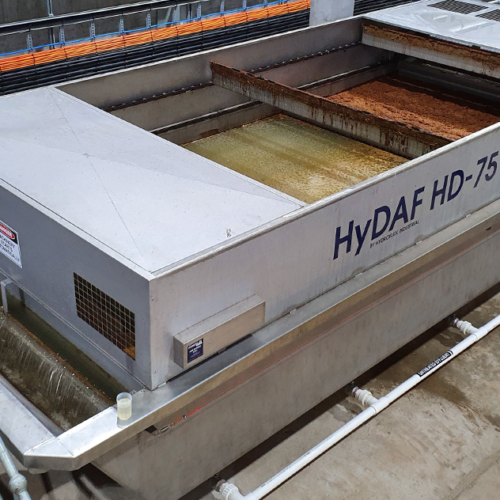 A HyDAF HD-75 treating wastewater  at a poultry processing plant in Fiji
